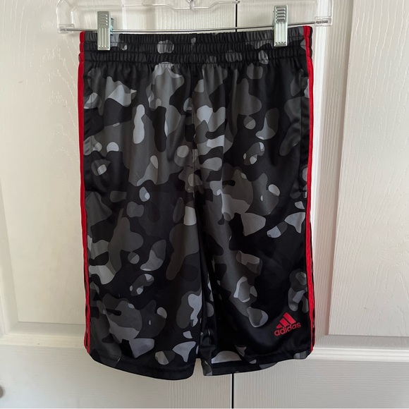 5 for $25! Adidas Black and Red Regular Fit Shorts - Picture 1 of 3